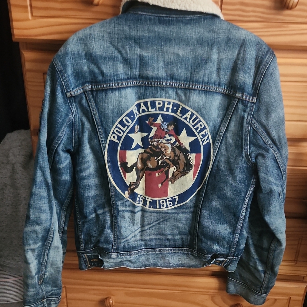 Polo Ralph Lauren Denim Sherpa Lined Trucker Jacket Size Small - Picture 4 of 15